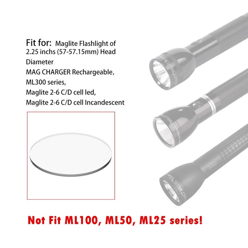 Weltool Lens fit Maglite C or D Cell Full Size Flashlights Upgrade - Tempered Glass Lens Shatterproof and UltraClear (3 Lenses) - Image 2